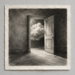 The Door Keeps a Cloud (AI-generated)